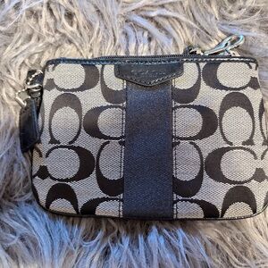 Coach black Signature Jacquard Wristlet